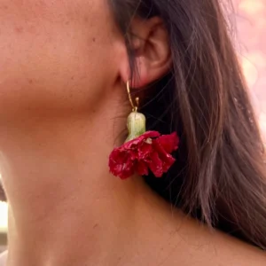 Pendientes Clavellina roja